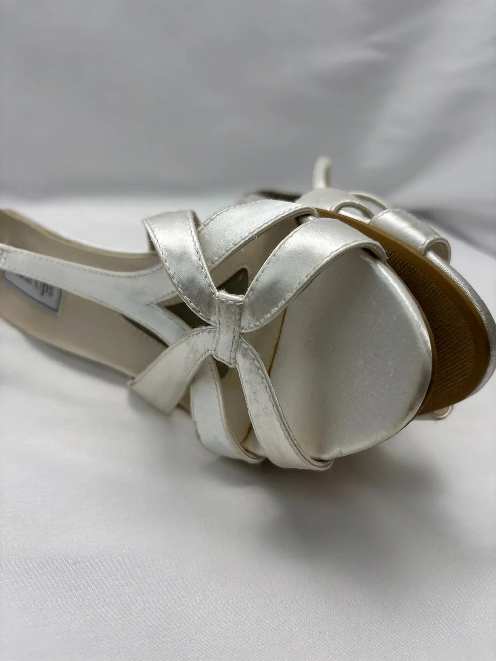 Touch Ups Ivory Satin Wedge Sandals